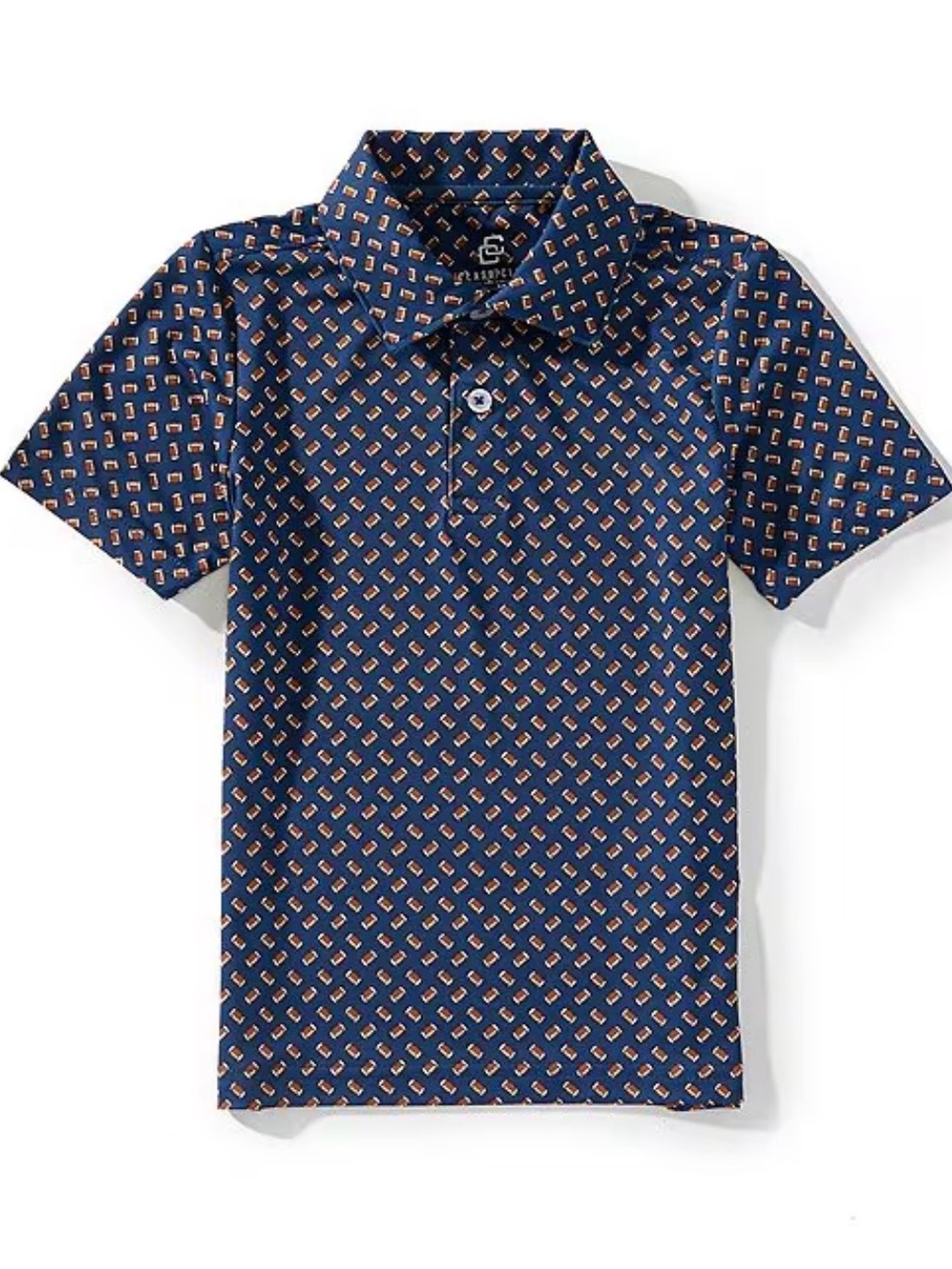 Class Club Little Boys Synthetic Football Print Short Sleeve Shirt